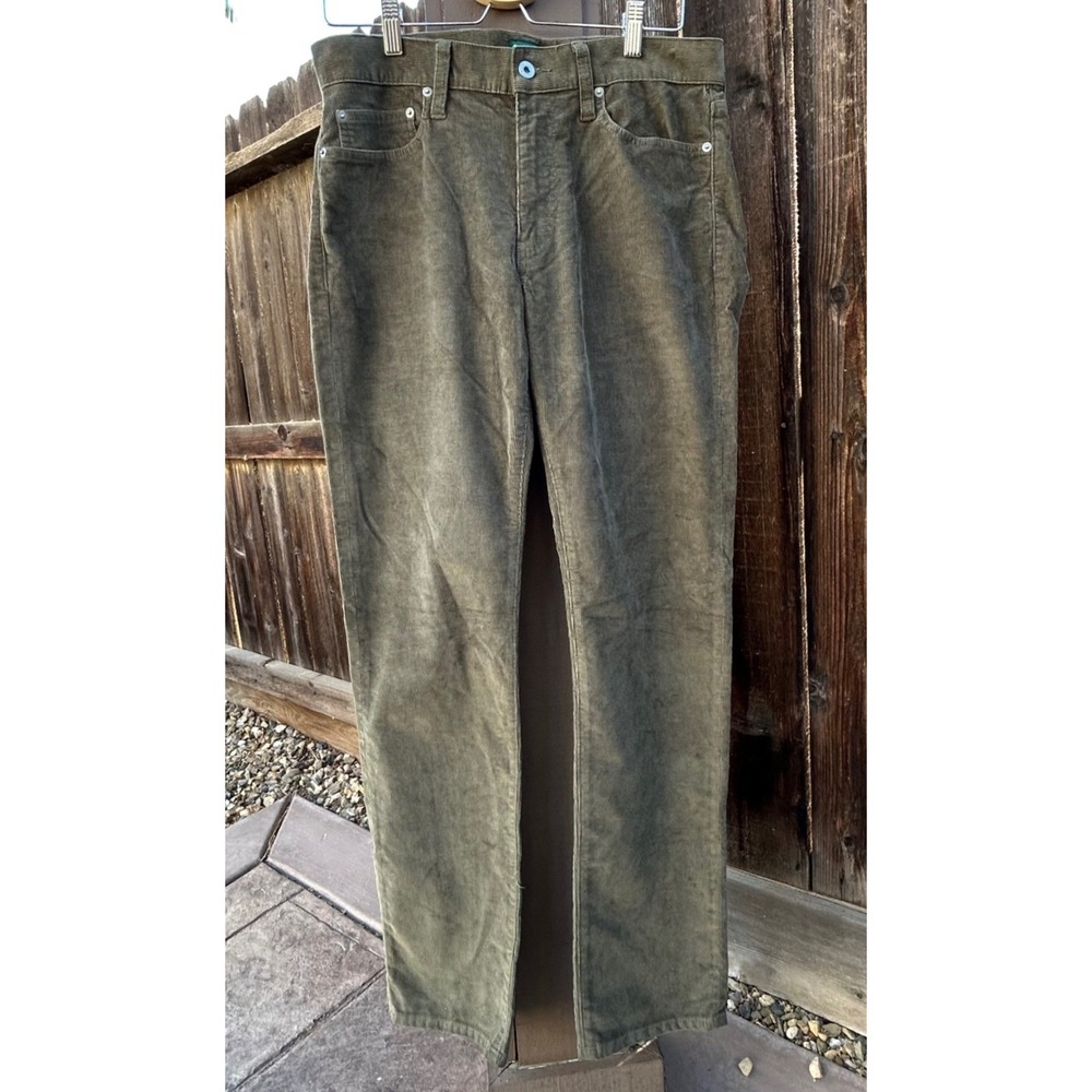 J.Crew 770 Straight Corduroy Pants Men 31x32 Retro Olive Stretch NWT